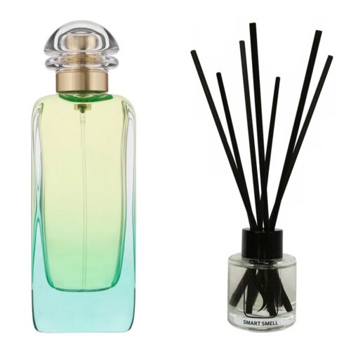 Аромадиффузор 50 мл c аналогом Hermes, Un Jardin Sur Le Nil. Товар на фото справа, слева – пример оригинального флакона.