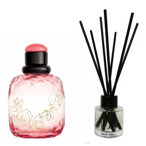 Аромадиффузор 50 мл c аналогом Yves Saint Laurent, Paris Premieres Roses 2014. Товар на фото справа, слева – пример оригинального флакона.