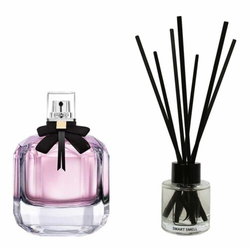 Аромадиффузор 50 мл c аналогом Yves Saint Laurent, Mon Paris. Товар на фото справа, слева – пример оригинального флакона.