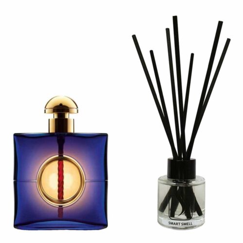 Аромадиффузор 50 мл c аналогом Yves Saint Laurent, Belle d'Opium. Товар на фото справа, слева – пример оригинального флакона.