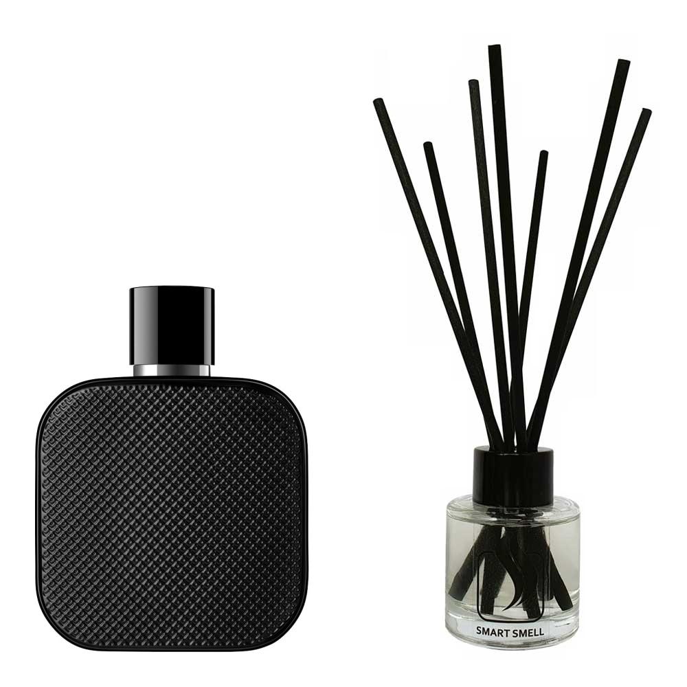 Аромадифузор 50 мл з аналогом Lacoste, Eau de Lacoste L.12.12. Noir. Товар на фото праворуч, ліворуч - приклад орігінального флакону.