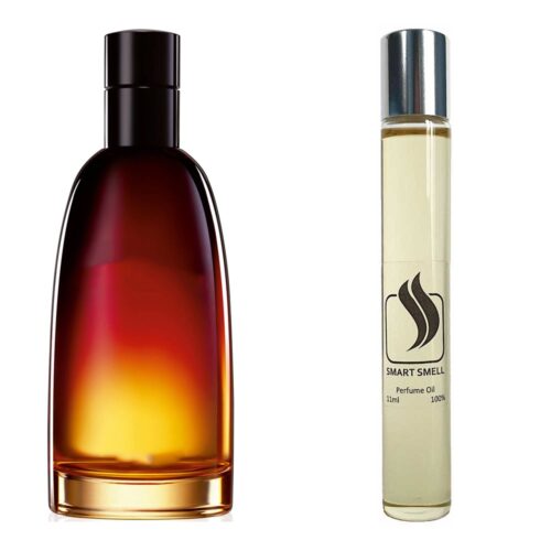 Масляные духи 11 мл c аналогом Christian Dior, Fahrenheit. Товар на фото справа, слева – пример оригинального флакона.