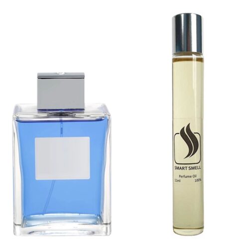 Масляные духи 11 мл c аналогом Antonio Banderas, Blue Seduction. Товар на фото справа, слева – пример оригинального флакона.