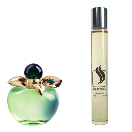 Масляные духи 11 мл c аналогом Nina Ricci, Bella. Товар на фото справа, слева – пример оригинального флакона.