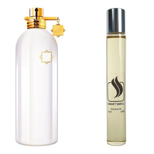 Масляные духи 11 мл c аналогом Montale, Mukhallat. Товар на фото справа, слева – пример оригинального флакона.