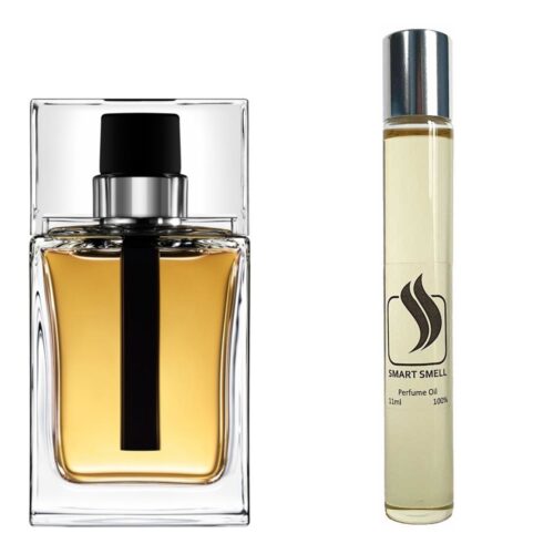 Масляные духи 11 мл c аналогом Christian Dior, Dior Homme. Товар на фото справа, слева – пример оригинального флакона.