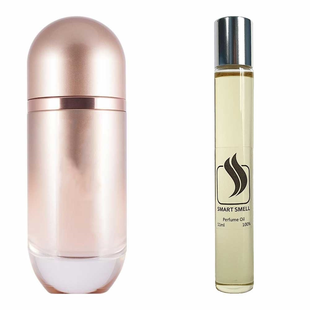 Масляні духи 11 мл з аналогом Carolina Herrera, 212 VIP Rose. Товар на фото праворуч, ліворуч - приклад орігінального флакону.