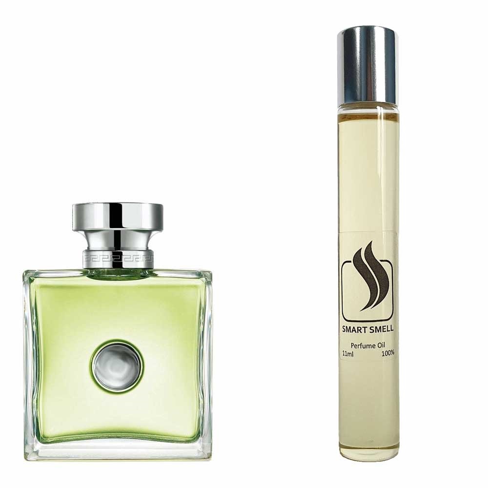 Масляні духи 11 мл з аналогом Versace, Versence. Товар на фото праворуч, ліворуч - приклад орігінального флакону.