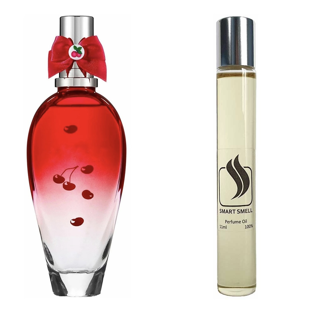 Масляні духи 10 мл з аналогом Escada, Cherry in the Air. Товар на фото праворуч, ліворуч - приклад орігінального флакону.