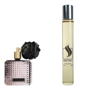 Масляні духи 10 мл з аналогом Victoria's Secret, Scandalous. Товар на фото праворуч, ліворуч - приклад орігінального флакону.