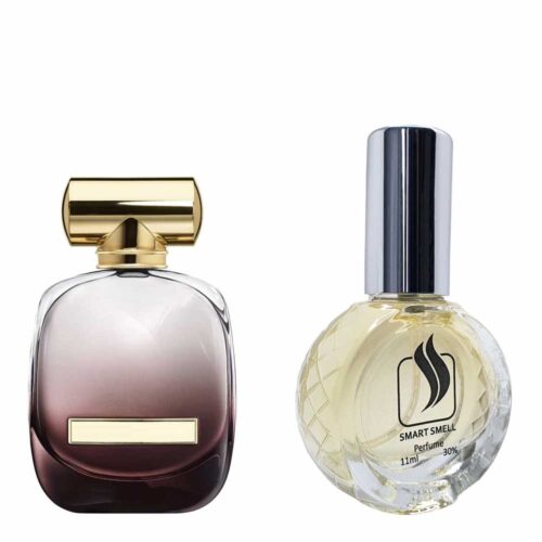 Духи со спреем 11 мл c аналогом Nina Ricci, L'Extase. Товар на фото справа, слева – пример оригинального флакона.