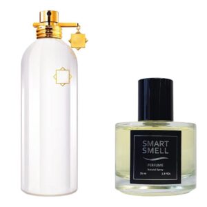 Духи в стекле 55 мл c аналогом Montale, Mukhallat. Товар на фото справа, слева - пример оригинального флакона.