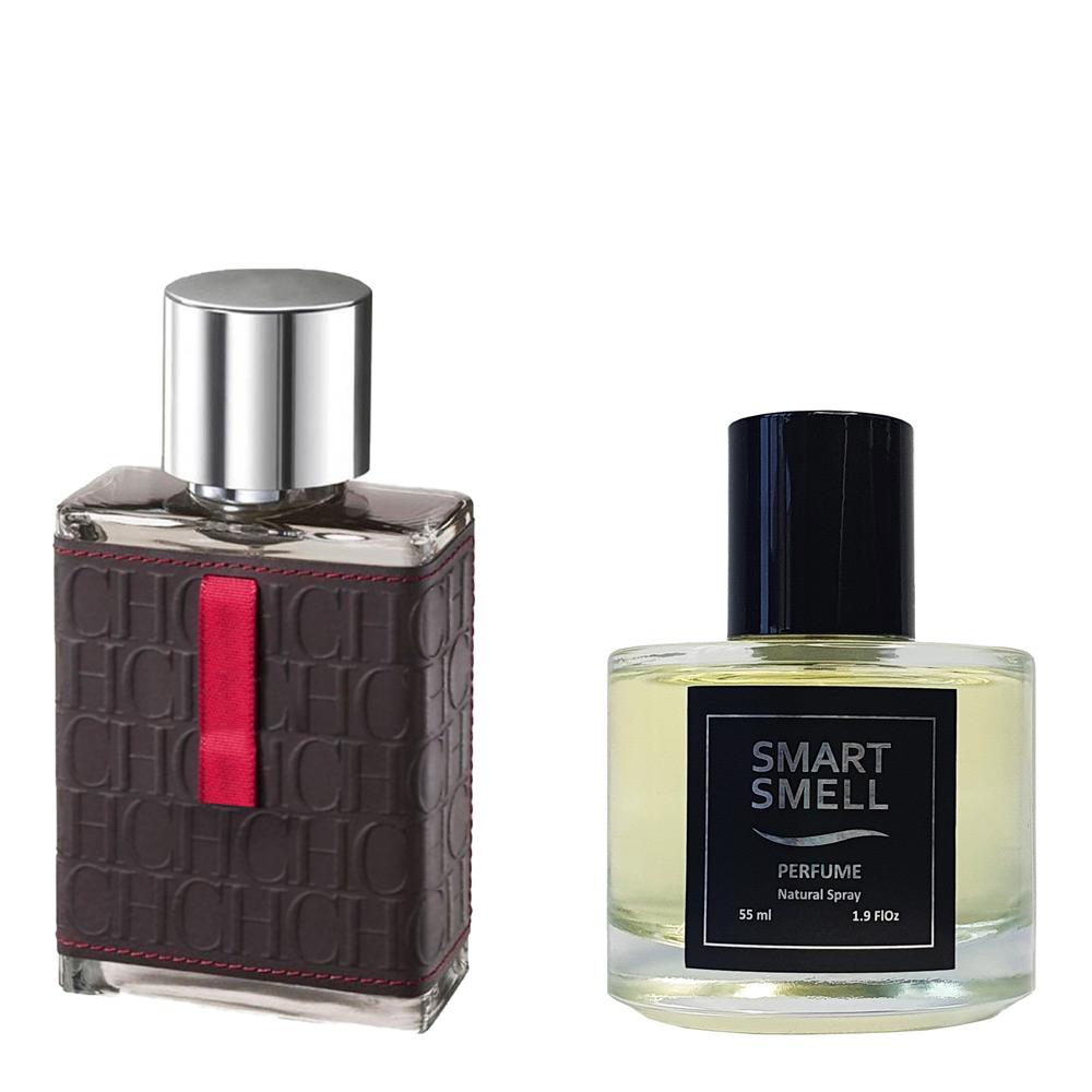 Духи в стекле 55 мл c аналогом Carolina Herrera, CH Men. Товар на фото справа, слева - пример оригинального флакона.