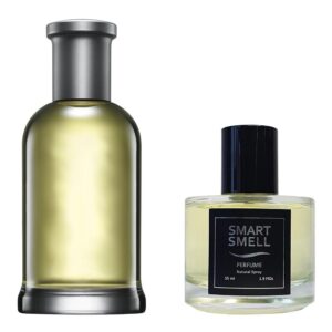 Духи у склі 55 мл з аналогом Hugo Boss, Boss Bottled. Товар на фото праворуч, ліворуч - приклад орігінального флакону.