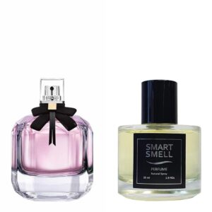 Духи в стекле 55 мл c аналогом Yves Saint Laurent, Mon Paris. Товар на фото справа, слева - пример оригинального флакона.