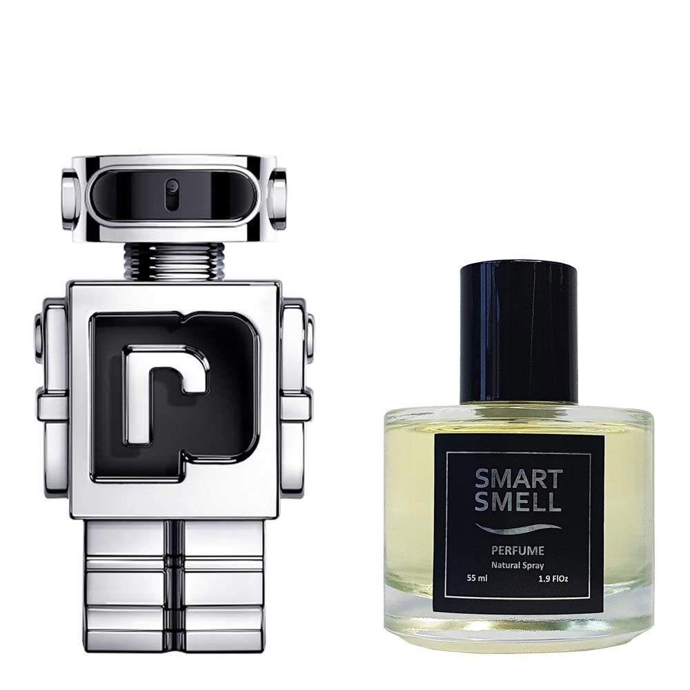 Духи в стекле 55 мл c аналогом Paco Rabanne, Phantom. Товар на фото справа, слева - пример оригинального флакона.