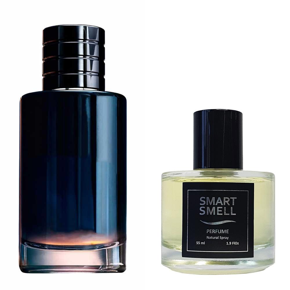 Духи у склі 55 мл з аналогом Christian Dior, Sauvage Eau. Товар на фото праворуч, ліворуч - приклад орігінального флакону.