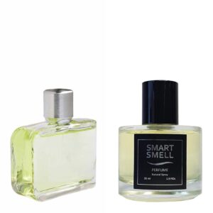 Духи в стекле 55 мл c аналогом Lacoste, Essential. Товар на фото справа, слева - пример оригинального флакона.