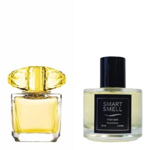 Духи в стекле 55 мл c аналогом Versace, Yellow Diamond. Товар на фото справа, слева - пример оригинального флакона.