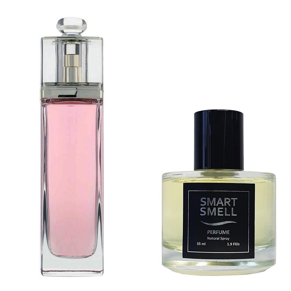 Духи у склі 55 мл з аналогом Christian Dior, Dior Addict Eau Fraiche 2014. Товар на фото праворуч, ліворуч - приклад орігінального флакону.