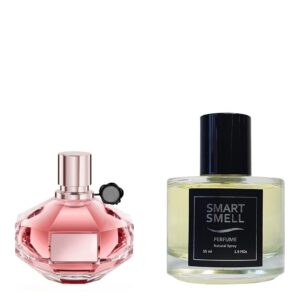 Духи в стекле 55 мл c аналогом Viktor&Rolf, Flowerbomb Nectar. Товар на фото справа, слева - пример оригинального флакона.