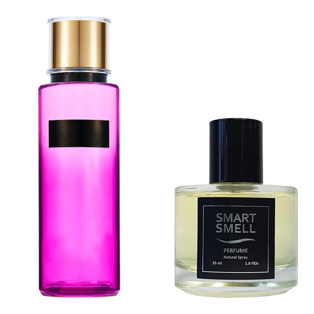 Духи в стекле 55 мл c аналогом Victoria's Secret, Love addict. Товар на фото справа, слева - пример оригинального флакона.