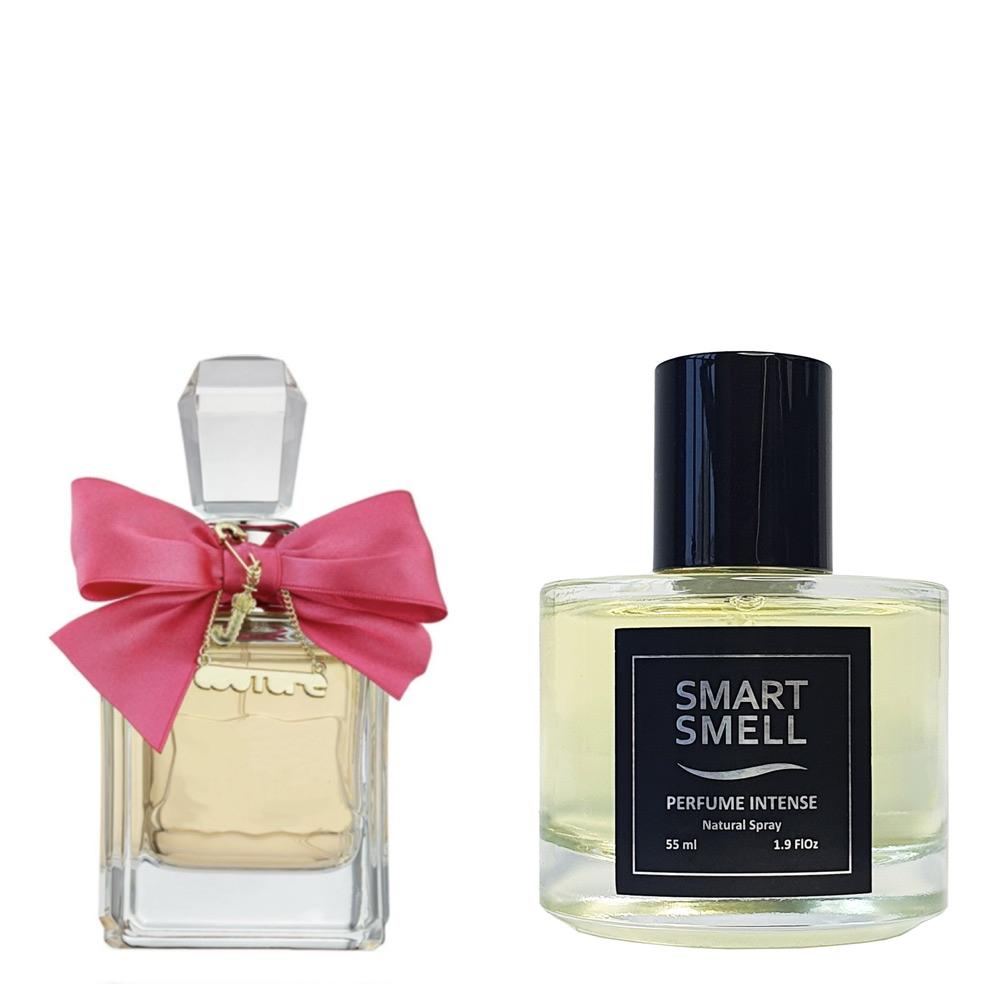 Духи-інтенс у склі 55 мл з аналогом Juicy Couture, Viva la Juicy. Товар на фото праворуч, ліворуч - приклад орігінального флакону.