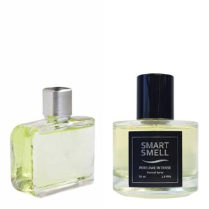 Духи-интенс в стекле  55 мл c аналогом Lacoste, Essential. Товар на фото справа, слева - пример оригинального флакона.