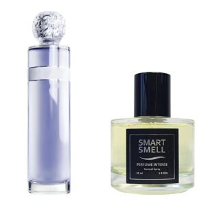 Духи-интенс 55 мл, серия "Grace" c аналогом Rochas, Les Cascades de Rochas Songe d’Iris. Товар на фото справа, слева - пример оригинального флакона.