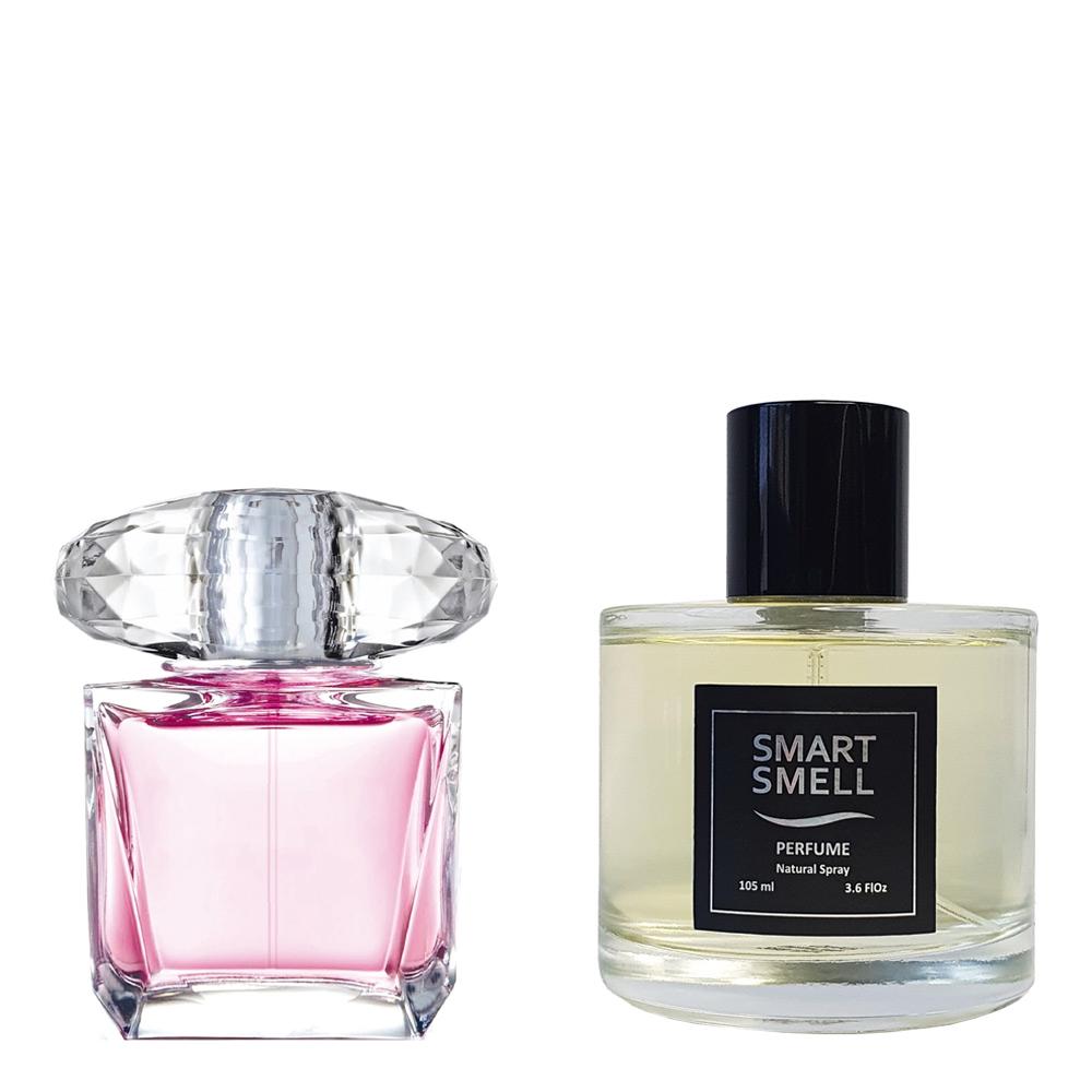 Духи у склі 105 мл з аналогом Versace, Bright Crystal. Товар на фото праворуч, ліворуч - приклад орігінального флакону.