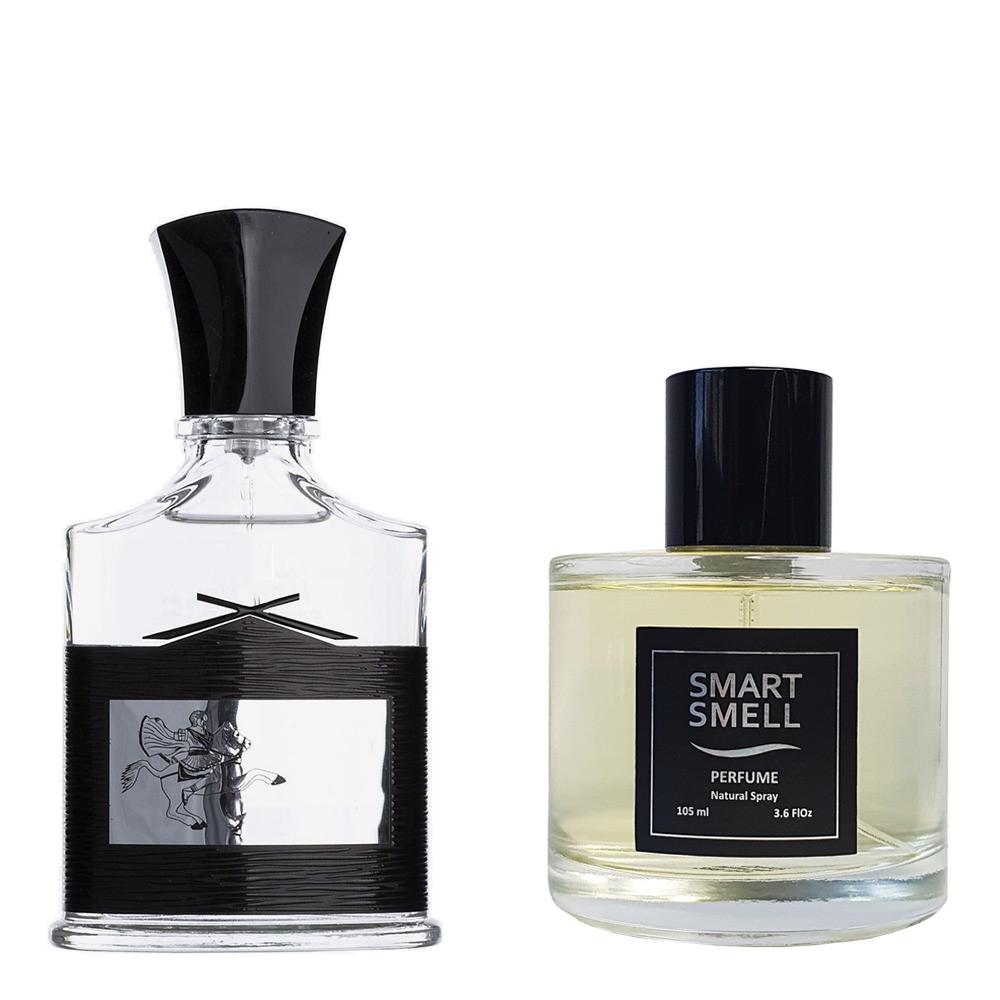 Духи у склі 105 мл з аналогом Creed, Aventus. Товар на фото праворуч, ліворуч - приклад орігінального флакону.