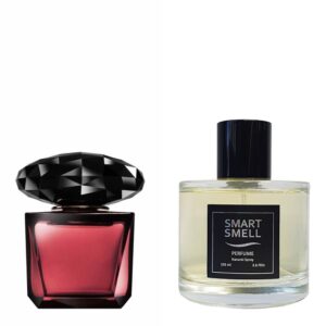 Духи в стекле 105 мл c аналогом Versace, Crystal Noir. Товар на фото справа, слева - пример оригинального флакона.