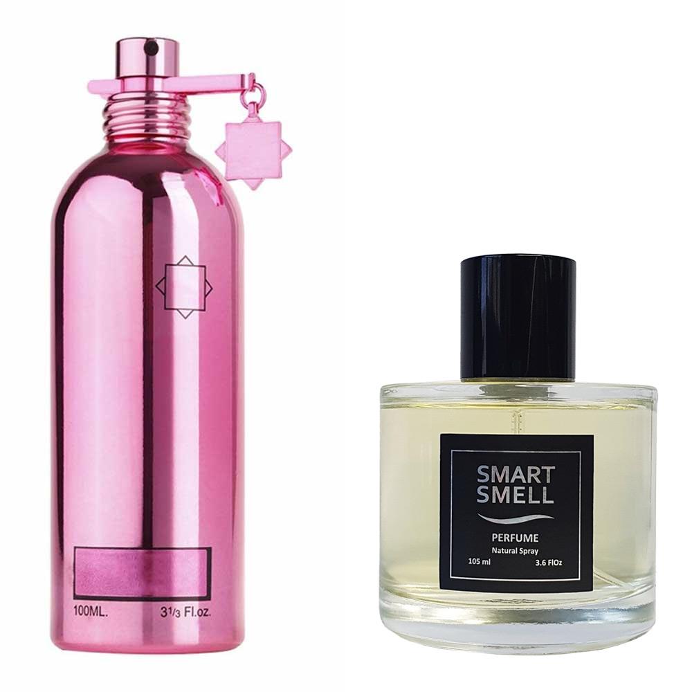 Духи в стекле 105 мл c аналогом Montale, Roses Elixir. Товар на фото справа, слева - пример оригинального флакона.