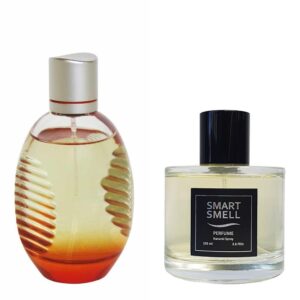 Духи в стекле 105 мл c аналогом Lacoste, Hot Play. Товар на фото справа, слева - пример оригинального флакона.