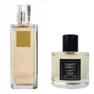 Духи в стекле 105 мл c аналогом Givenchy, Hot Couture. Товар на фото справа, слева - пример оригинального флакона.