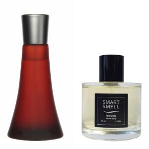 Духи у склі 105 мл з аналогом Hugo Boss, Hugo Deep Red. Товар на фото праворуч, ліворуч - приклад орігінального флакону.