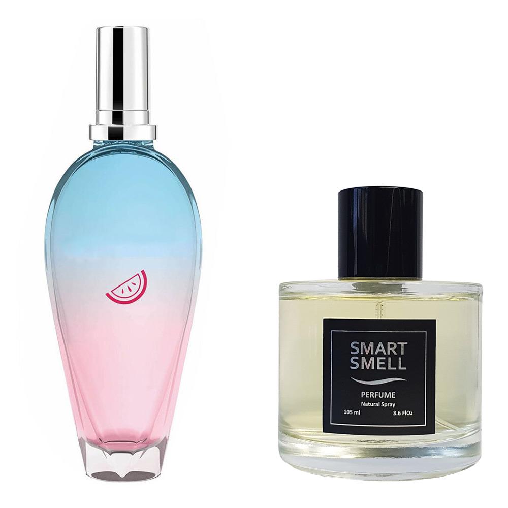 Духи у склі 105 мл з аналогом Escada, Sorbetto Rosso. Товар на фото праворуч, ліворуч - приклад орігінального флакону.