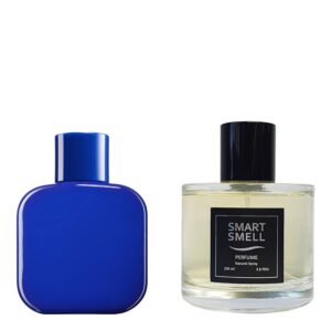 Духи 105 мл, серия "Grace" c аналогом Lacoste, Eau de Lacoste L.12.12 Bleu Powerful. Товар на фото справа, слева - пример оригинального флакона.