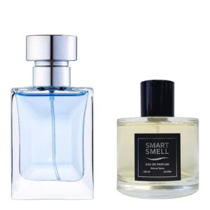 Парфумерна вода у склі 105 мл з аналогом Versace, Versace pour Homme. Товар на фото праворуч, ліворуч - приклад орігінального флакону.