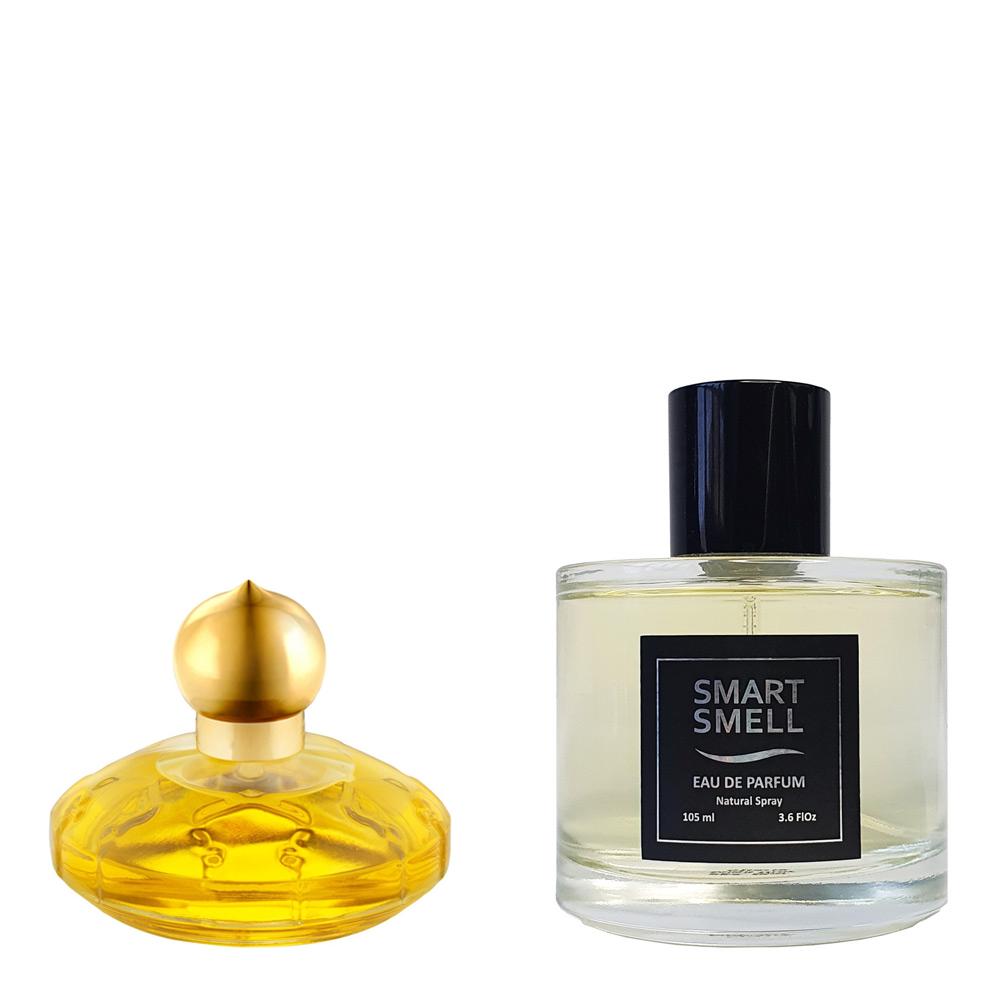 Парфумерна вода у склі 105 мл з аналогом Chopard, Casmir. Товар на фото праворуч, ліворуч - приклад орігінального флакону.