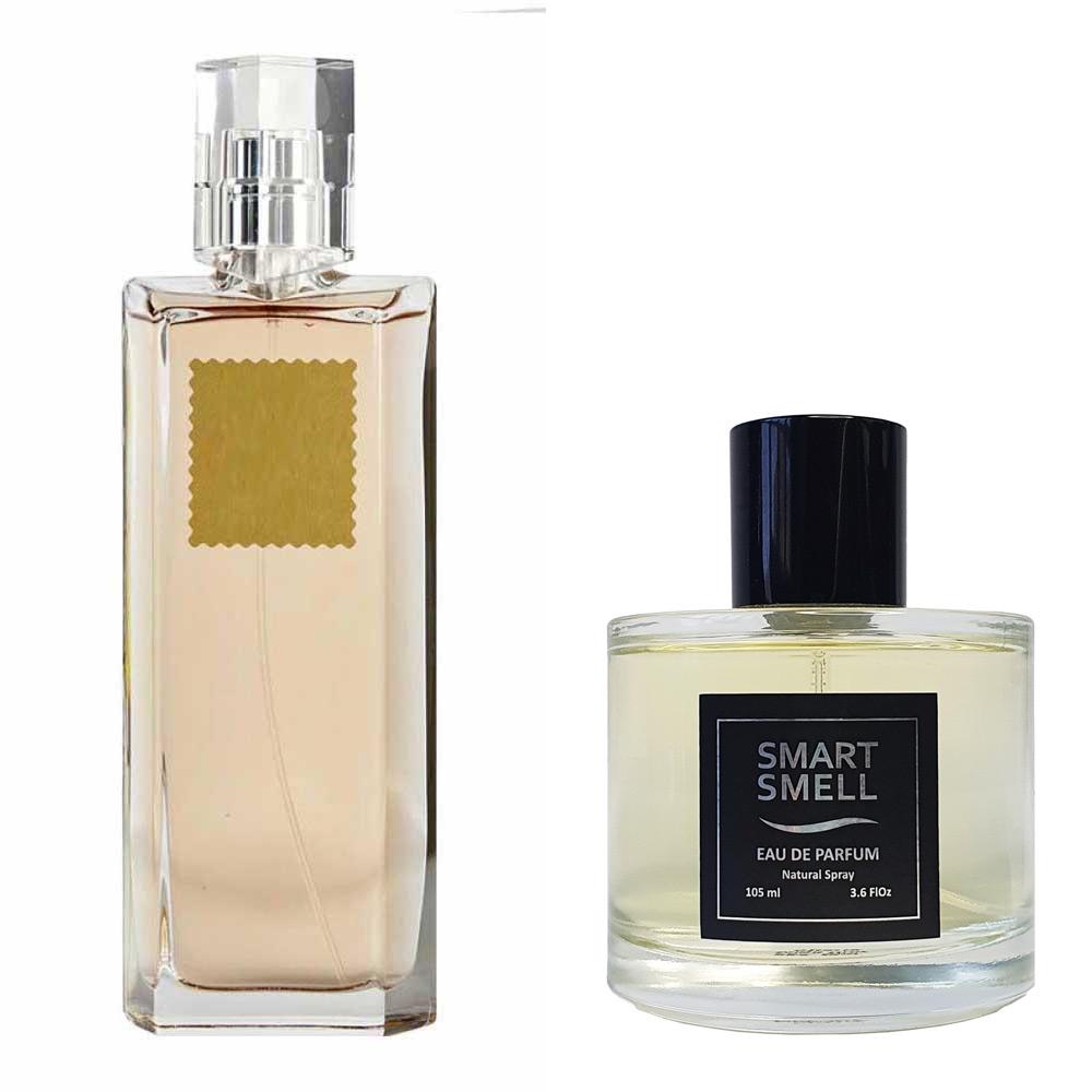 Парфюмерная вода в стекле 105 мл c аналогом Givenchy, Hot Couture. Товар на фото справа, слева - пример оригинального флакона.