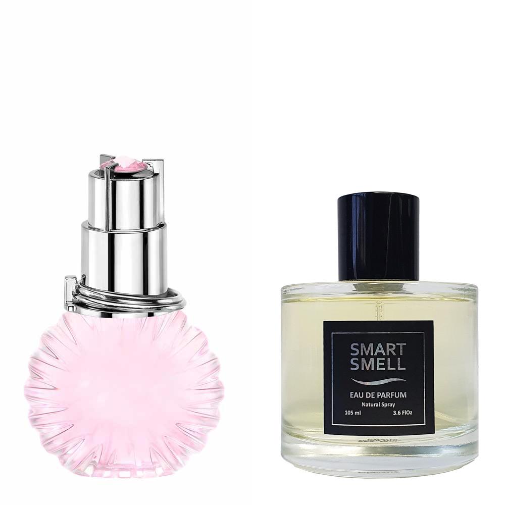 Парфумерна вода у склі 105 мл з аналогом Lanvin, Eclat de Fleurs. Товар на фото праворуч, ліворуч - приклад орігінального флакону.