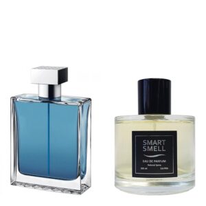 Парфюмерная вода в стекле 105 мл c аналогом Azzaro, Chrome United. Товар на фото справа, слева - пример оригинального флакона.