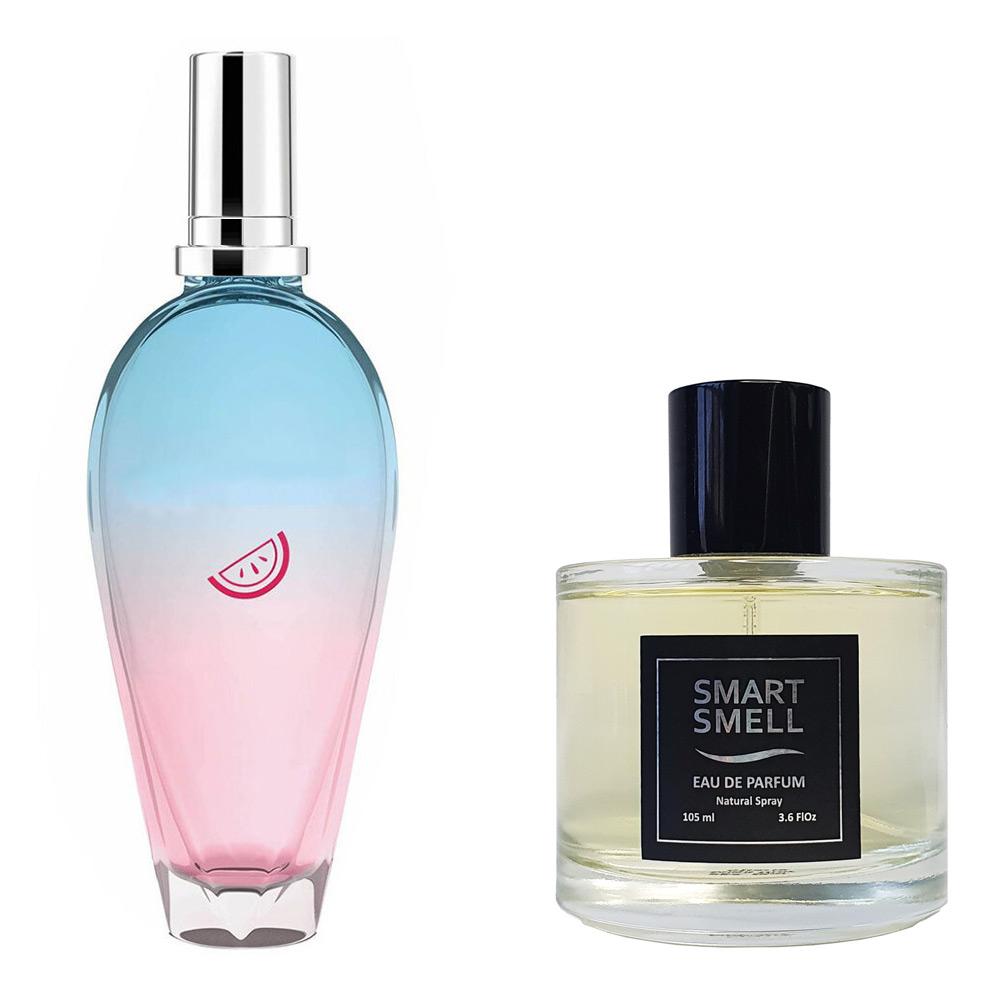 Парфумерна вода у склі 105 мл з аналогом Escada, Sorbetto Rosso. Товар на фото праворуч, ліворуч - приклад орігінального флакону.