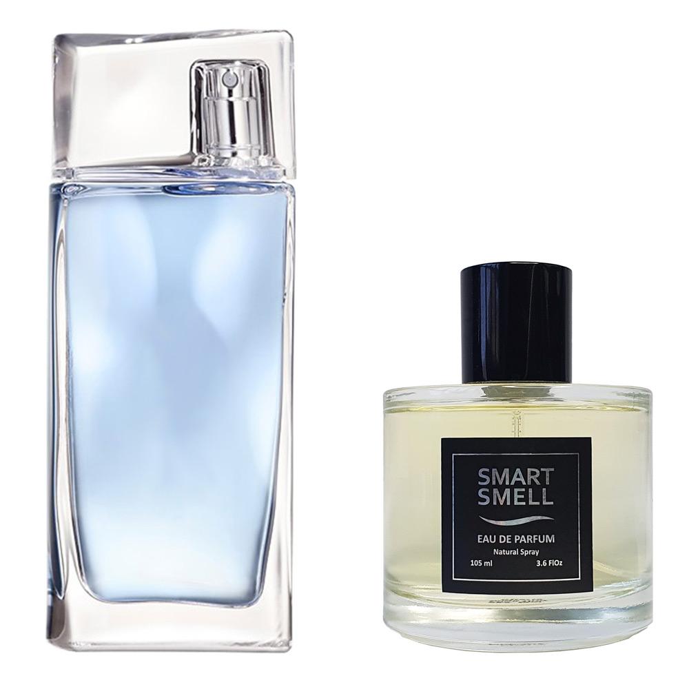 Парфюмерная вода в стекле 105 мл c аналогом L'Eau par Kenzo pour Homme, Kenzo. Товар на фото справа, слева - пример оригинального флакона.