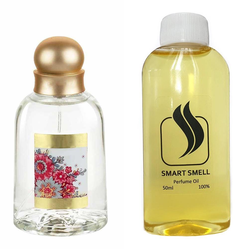 Парфюмерный концентрат 50 мл c аналогом Fragonard, Frivole. Товар на фото справа, слева - пример оригинального флакона.