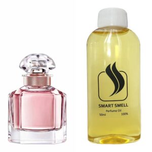 Парфюмерный концентрат  50 мл c аналогом Guerlain, Mon Guerlain. Товар на фото справа, слева - пример оригинального флакона.