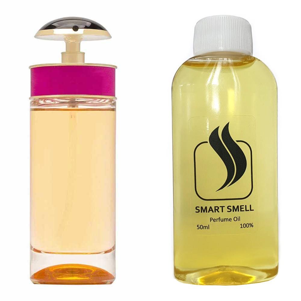 Парфюмерный концентрат 50 мл c аналогом Prada, Prada Candy. Товар на фото справа, слева - пример оригинального флакона.