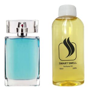 Парфюмерный концентрат  50 мл c аналогом Escada, Into the Blue. Товар на фото справа, слева - пример оригинального флакона.