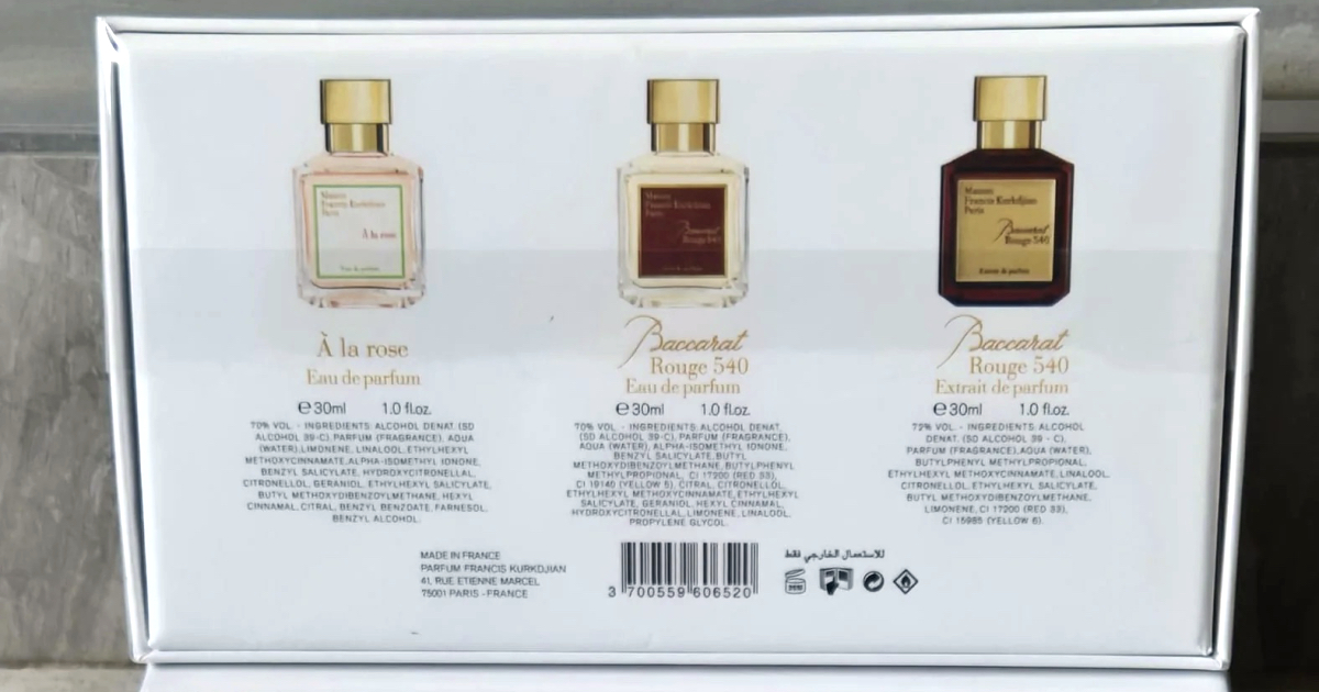 Регуляция в парфюмерии: пример списка ингредиентов на коробке духов